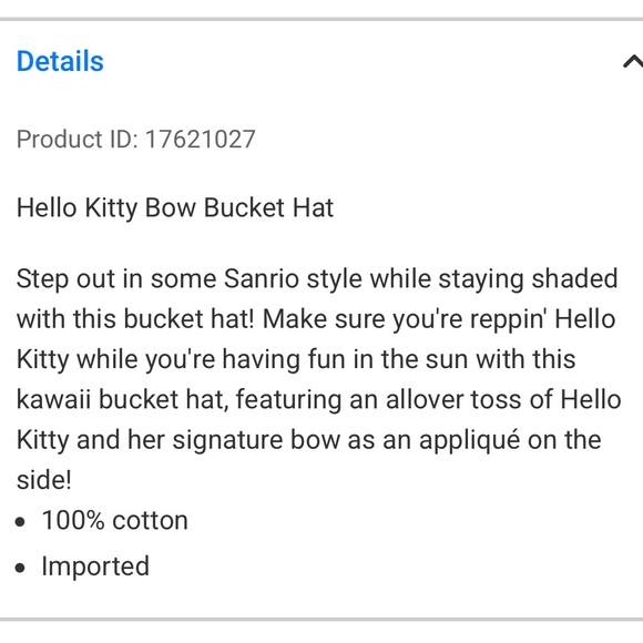 NWT hello kitty bucket hat - Picture 3 of 5